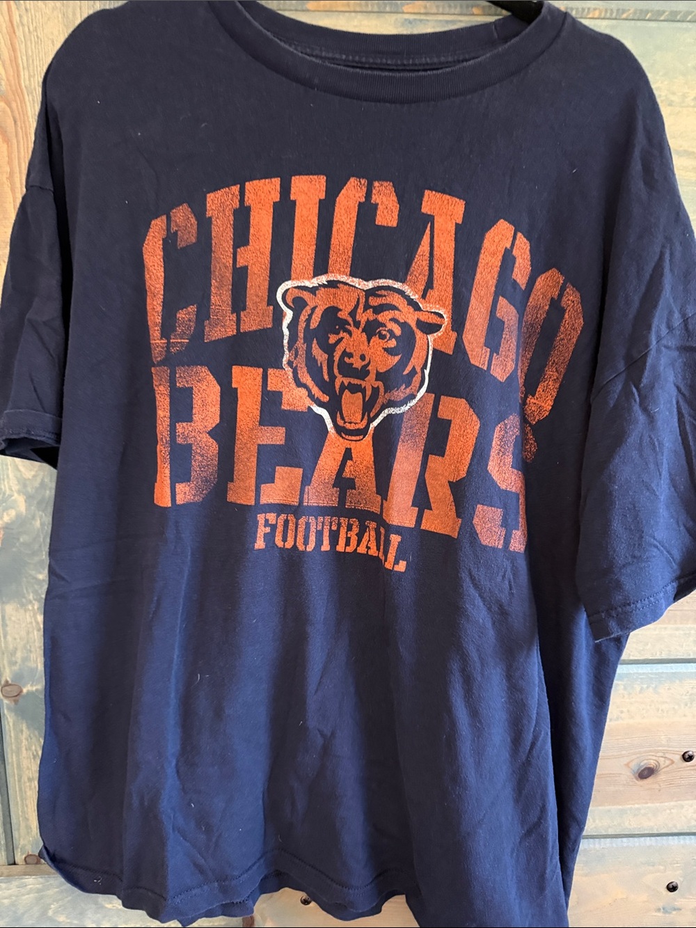 Team Apparel Navy and Orange Chicago Bears Graphic Tee